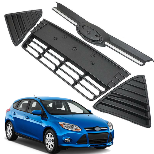 4PCS Front Upper Lower Grille Bumper Side Grille for 2012-2014 for Ford Focus