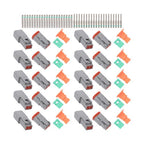 2 Pin Connector 10 Sets DT04-2P DT06-2S with Solid Contacts 14-20AWG