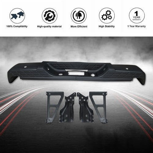 Rear Step Bumper For 2007-2013 Chevrolet Silverado 1500 Black With Object Sensor