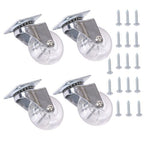 2Inch Caster Wheels 4 pieces Heavy Duty Alloy Steel + Rubber Casters white