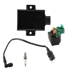 CDI Ignition Coil Spark Plug&Solenoid Relay For Kawasaki Bayou 220 KLF220A 96-02