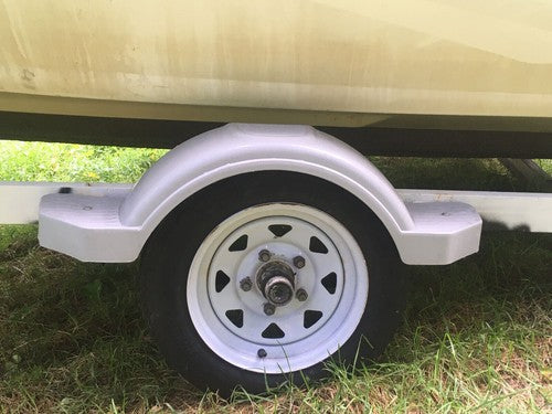 Set Of 2 Single Axle Trailer Fenders w Steps For 12 Inch Wheels Tires Skirt Boat