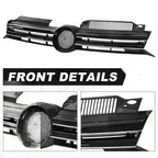 For 2010 2011-2014 VW Volkswagen Golf MK6 GTI Jetta Sportwagen Upper Black Grill