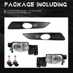 Front Bumper Fog Lights W/Bulb for Honda Accord Crosstour 3.5L 2010-2012