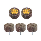 Aluminum Oxide Shank Mounted Flap Wheels, 2" x 1" x 1/4", 120 Grit - 5 Pack