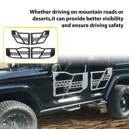 Textured Tube Safari Tubular Doors Front Rear for Jeep Wrangler JK 07-18 4DR