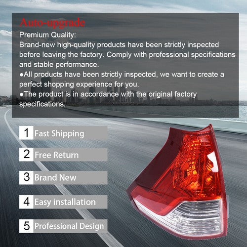 Driver LH Side Tail Light Assembly Red 33550T0AH01 For 2012-2014 Honda CRV CR-V
