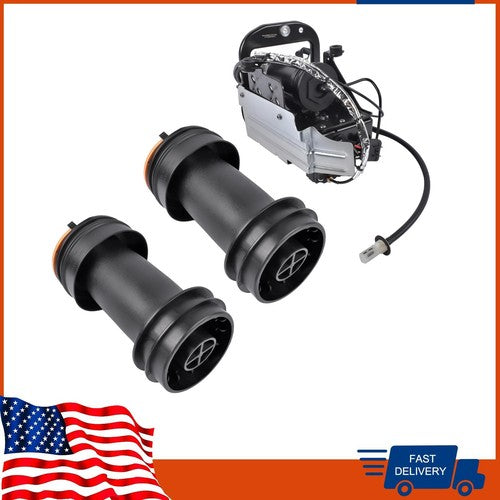 3PCS Rear Air Suspension Air Springs Compressor For 13-19 Cadillac XTS 3.6L V6