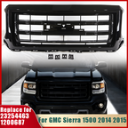 23254463 Front Bumper Grille Gloss Black for GMC Sierra 1500 2014 2015 SLT Style