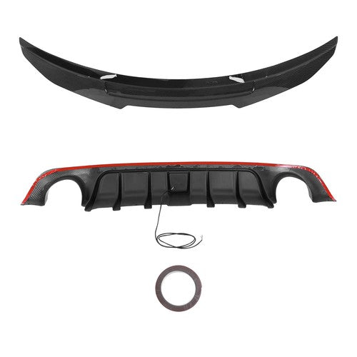 Rear Diffuser Trunk Spoiler Wing Carbon Fiber Style for 2018-2024 for Infiniti Q50