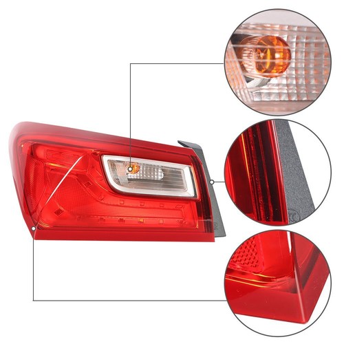 Driver Left Side Tail Light Lamp Red Outer Replace For 2016-2021 Chevy Malibu