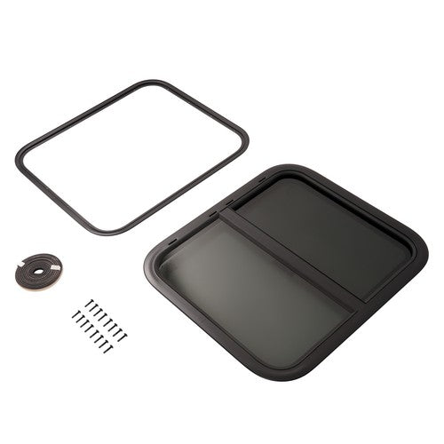 24" W X 20" H Horizontal Slide RV Exit Window W/Trim Ring For RV Cargo Trailer