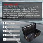 30 Inch Cuboid Black Aluminum Under Storage Tool Box For Trailer Pickup Truck