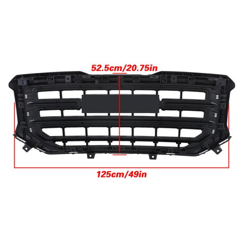 New Gloss Black Plastic Front Bumper Grille For GMC Sierra 1500 2016 2017 2018