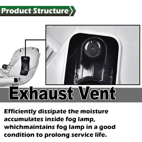 Fit For 2012-2017 Hyundai Accent Clear Bumper Fog Lights w/ Bulbs+Wiring+Switch