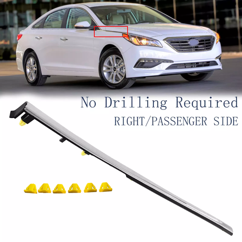 Front Fender Chrome Garnish Molding Trim Right for 2015-2017 for Hyundai Sonata