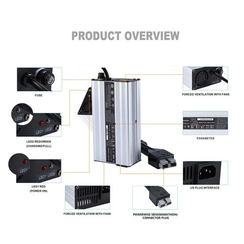 36V Golf Cart Battery Charger For MARATHON 83-94 SB50 EZ GO Club Car New