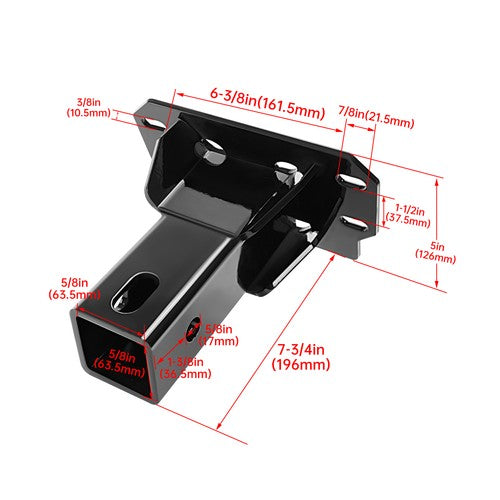 Steel Trailer Hitch 2 Inch Attachment for Polaris Ranger 1000 XP 2018 to 2024