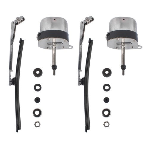 Stainless Windshield Wiper Motor Kit Street Hot Rod Universal Boat For Chevy 12V