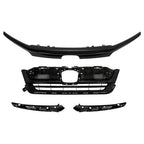 Fit 2019-21 2022 Honda Pilot Front Upper Grille Full Glossy Black Grill Assembly
