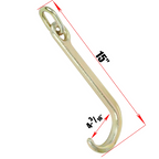 (2)15" Inch J Hook with Chain Link Tow Axle Strap Wrecker Clevis WLL G70 5400LBS