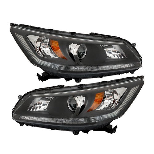 Pair For Honda Accord 2013-2015 Headlights Replacement Halogen W/O LED DRL Set