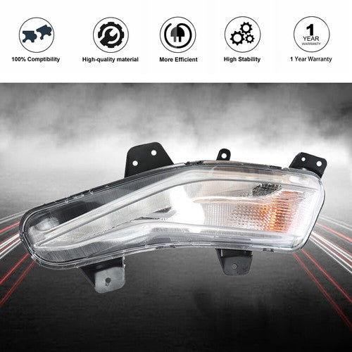 For Chevy Malibu 19-20 1.5/2.0L Driver Left Clear Lens LED DRL Fog Single Light