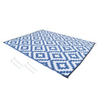 Waterproof Plastic Foldable Rug 8x10FT Outdoor Carpet Navy Blue White