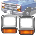 Headlight Bezel for Dodge D W Pickup Truck 1986 1990 Pair Corner Parking Light