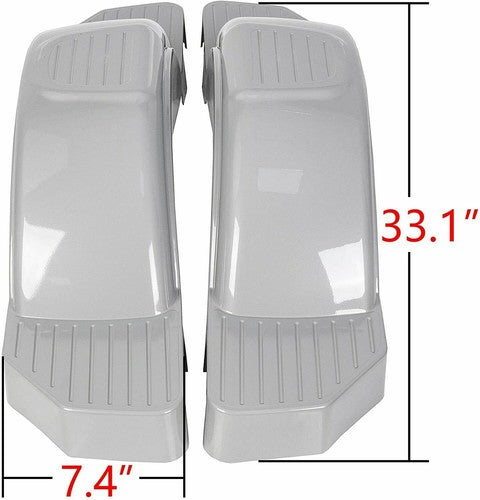 Set Of 2 Single Axle Trailer Fenders w Steps For 12 Inch Wheels Tires Skirt Boat