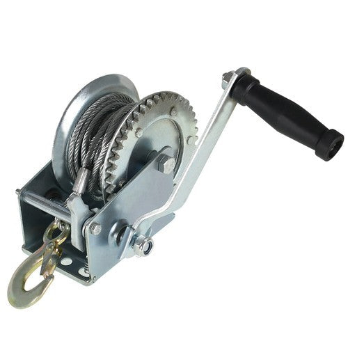 1600lbs Hand Winch Hand Crank Trailer Winch W/10m (32ft) Cable Manual Winch