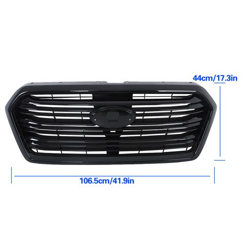 For Subaru Ascent 2019-2022 Gloss Black Plastic Front Upper Center Mesh Grille