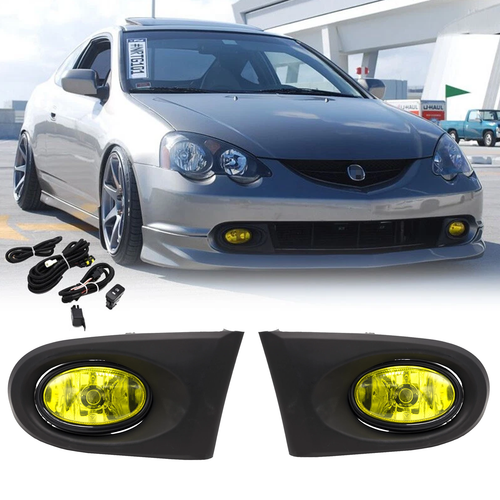 Yellow Lens Driving Fog Lights Pair for 2002 2003 2004 for Acura RSX w/wiring