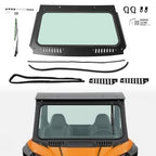 Front Windshield Glass Window with Vent Wipers for Kawasaki Teryx KRX 1000 2020 2026