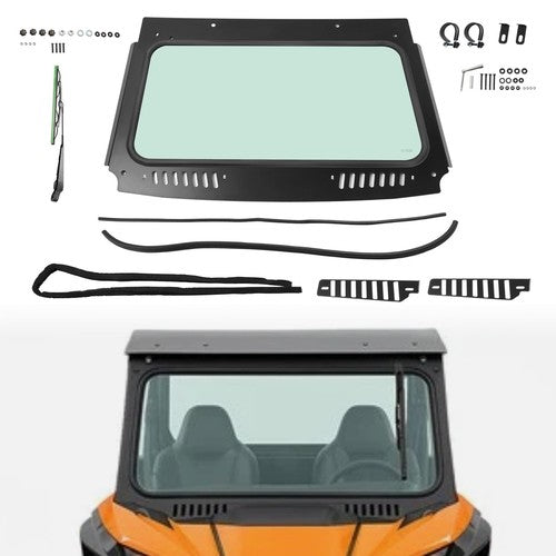 Front Windshield Glass Window with Vent Wipers for Kawasaki Teryx KRX 1000 2020 2026