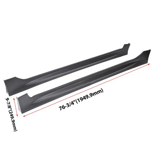 For 2006-2011 Honda Civic Mugen PU MU Style Side Skirts Body Kit Paintable ABS