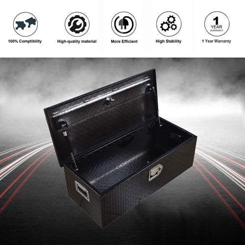 30 Inch Cuboid Black Aluminum Under Storage Tool Box For Trailer Pickup Truck