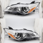 For 2015 2016 2017 Toyota Camry Pair Projector Headlight Assembly Chrome LH RH