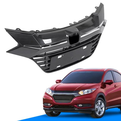 Front Upper Black Grille Grill With Chrome Trim for Honda HR-V HRV 2016 2017 2018