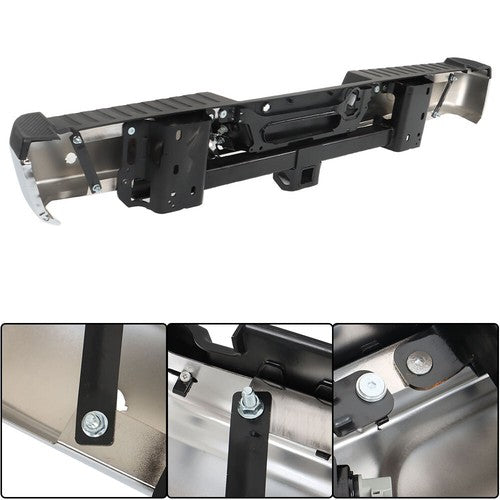 For Ford F150 2015-2019 w/ Heavy Duty Tow & Sensor Hole Chrome Rear Bumper