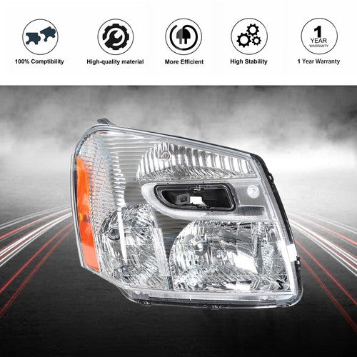 Headlight Assembly For Chevy Equinox 2005-2009 Headlamps Passenger Side Halogen