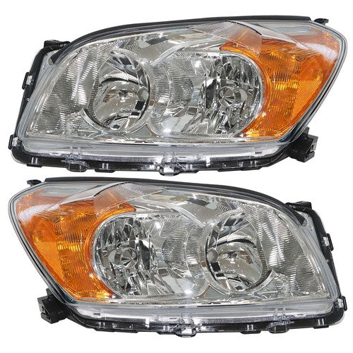 Black Housing Headlamp Halogen Type Right & Left For Toyota Rav4 Sport 2009-2012