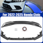 Black Rear Trunk Spoiler Wing & Front Bumper Lip For 2022-2024 Honda Civic Sedan