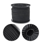 3/8in×250ft Nylon Solid Braid Rope High UV Abrasion Resistance Industrial Black