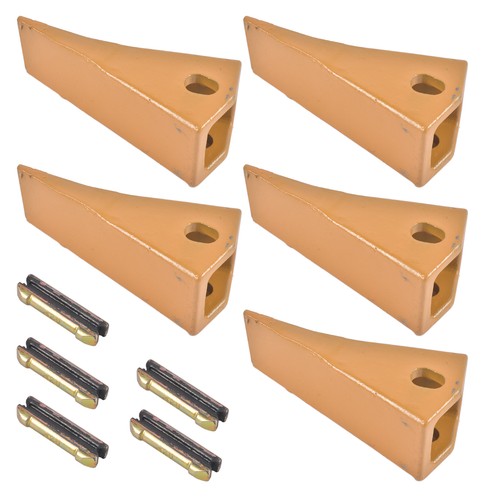 5Pcs 230SP Casting Bucket Teeth & TF23P Flex Pins for Backhoe Skid Steer Loader