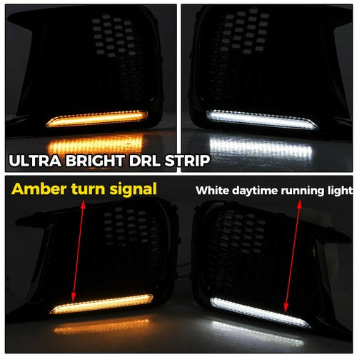 For 2018-up Subaru WRX STI Sequential/Switchback LED DRL Fog Light Bezels LH&RH