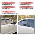 Window Vent Visor Sun Rain Guard Gloss Black 4PCS for 2008-2012 for Honda Accord