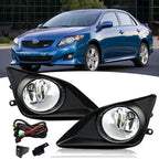 Pair Clear Bumper Driving Fog Lights Lamps w/Switch for 2009-2010 for Toyota Corolla