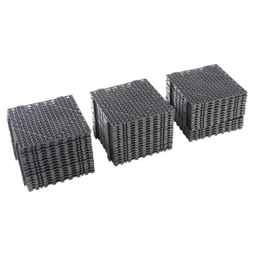 50 Pack Interlocking Deck Tiles PP Drainage Tiles Floor Tiles 12 x 12 inch Black