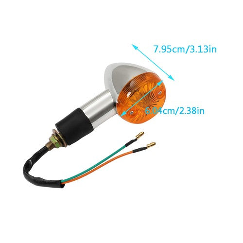 2��Amber Chrome Front Rear Turn Signal Blinker Indicator Light Motorcycle